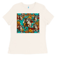 Bone mustang horse western Ladies Tee - LillyAllenDesigns