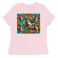 Bubblegum Pink mustang horse western Ladies Tee - LillyAllenDesigns