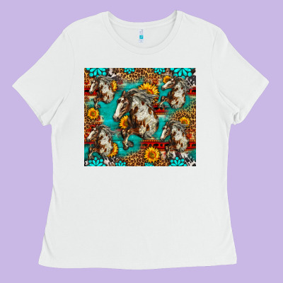 Mustang Horse Western Ladies Tee Designed By Lillyallendesigns