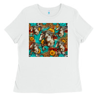 White mustang horse western Ladies Tee - LillyAllenDesigns