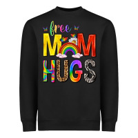 Black Free Mom Hugs with Butterflies Heavyweight Sweatshirt - texasbilliewilder