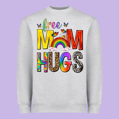 Free Mom Hugs With Butterflies Heavyweight Sweatshirt Designed By Texasbilliewilder