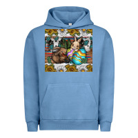 Pigment Pebble Blue easter Urban Hoodie - CowhideDigitalArt