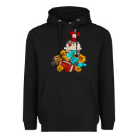 Black Football Frappe Coffee Heavyweight Hoodie - FaDigitalArtStudio