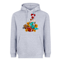 Heather Grey Football Frappe Coffee Heavyweight Hoodie - FaDigitalArtStudio