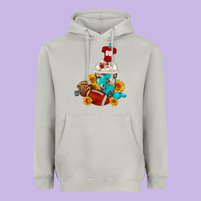 Football Frappe Coffee Heavyweight Hoodie Designed By Fadigitalartstudio