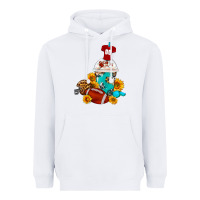 White Football Frappe Coffee Heavyweight Hoodie - FaDigitalArtStudio