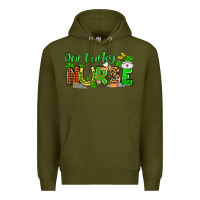 Army Green St. Patrick's One lucky Nurse Premium Hoodie - OliviaCreatesArt
