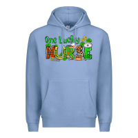 Colony Blue St. Patrick's One lucky Nurse Premium Hoodie - OliviaCreatesArt