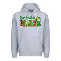 Heather Grey St. Patrick's One lucky Nurse Premium Hoodie - OliviaCreatesArt