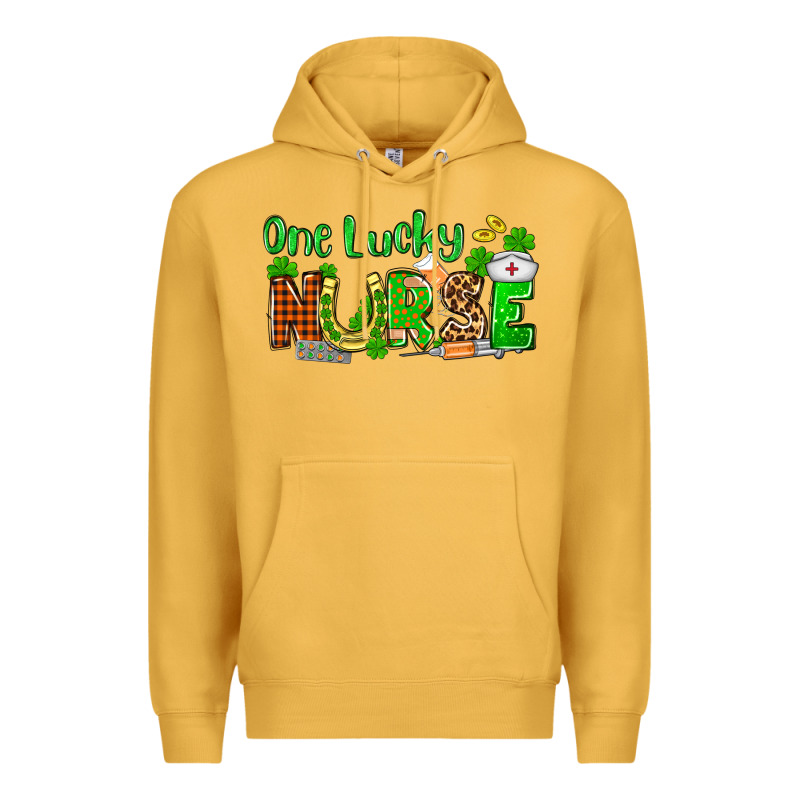 St. Patrick's One Lucky Nurse Premium Hoodie by OliviaCreatesArt | Teevron