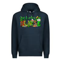 Navy St. Patrick's One lucky Nurse Premium Hoodie - OliviaCreatesArt