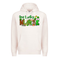 Pale Pink St. Patrick's One lucky Nurse Premium Hoodie - OliviaCreatesArt