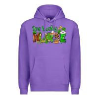 Purple St. Patrick's One lucky Nurse Premium Hoodie - OliviaCreatesArt
