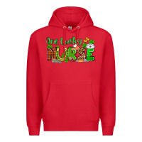 Red St. Patrick's One lucky Nurse Premium Hoodie - OliviaCreatesArt