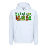 White St. Patrick's One lucky Nurse Premium Hoodie - OliviaCreatesArt