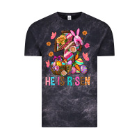 Cloud Black He Is Risen Easter Vintage Tee - BundleAndBundleShop