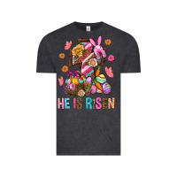 Vintage Black He Is Risen Easter Vintage Tee - BundleAndBundleShop