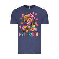 Vintage Denim He Is Risen Easter Vintage Tee - BundleAndBundleShop