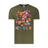 Vintage Olive He Is Risen Easter Vintage Tee - BundleAndBundleShop