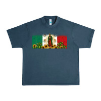 Midnight Navy lady of guadalupe mexican flag Urban Heavy Tee - JahusDesignShop