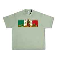 Oil Green lady of guadalupe mexican flag Urban Heavy Tee - JahusDesignShop