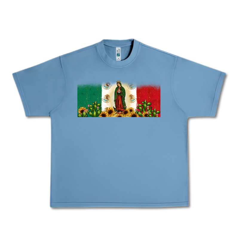 Lady Of Guadalupe Mexican Flag Urban Heavy Tee by JahusDesignShop | Teevron