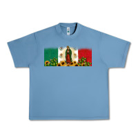 Pebble Blue lady of guadalupe mexican flag Urban Heavy Tee - JahusDesignShop