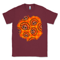 Burgundy Thanksgiving Turkey With Tartan Patch Classic Tee - BundleAndBundleShop