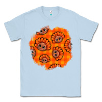 Dusty Blue Thanksgiving Turkey With Tartan Patch Classic Tee - BundleAndBundleShop