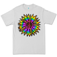 Dove Grey Peace Hippie Sunflower Premium Tee - Jasminsmagicworld