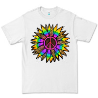 White Peace Hippie Sunflower Premium Tee - Jasminsmagicworld