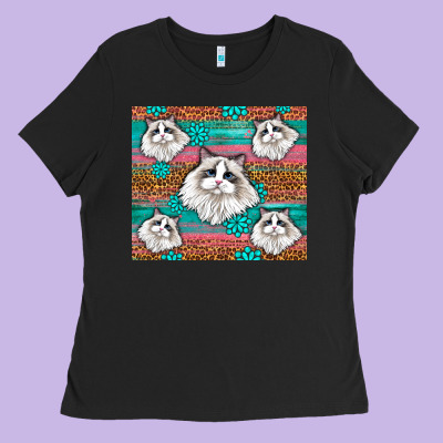 Western Ragdoll Cat Ladies Tee Designed By Lillyallendesigns