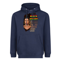 Navy I am black history black girl Heavyweight Hoodie - FaDigitalArtStudio
