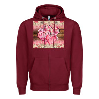 Burgundy cancer hearts Zipper Hoodie - CowGirlArtShop