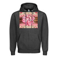 Charcoal Heather cancer hearts Zipper Hoodie - CowGirlArtShop