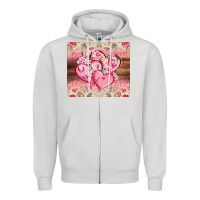 Dove Grey cancer hearts Zipper Hoodie - CowGirlArtShop