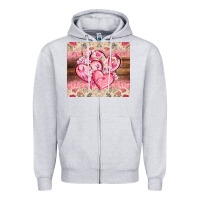 Heather Grey cancer hearts Zipper Hoodie - CowGirlArtShop
