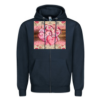 Navy cancer hearts Zipper Hoodie - CowGirlArtShop