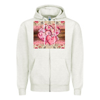 Oatmeal Heather cancer hearts Zipper Hoodie - CowGirlArtShop