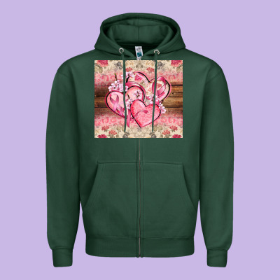 Cancer Hearts Zipper Hoodie Designed By Cowgirlartshop