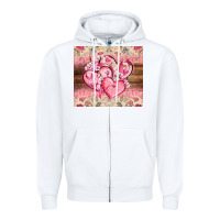 White cancer hearts Zipper Hoodie - CowGirlArtShop