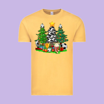 Christmas With Soccer Trees Vintage Tee Designed By Bundleandbundleshop