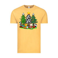 Vintage Mustard Christmas With Soccer Trees Vintage Tee - BundleAndBundleShop