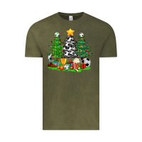 Vintage Olive Christmas With Soccer Trees Vintage Tee - BundleAndBundleShop