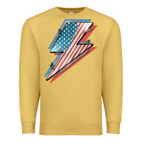 Antique Gold American flag lightning bolt 4th of july Premium Sweatshirt - FaDigitalArtStudio