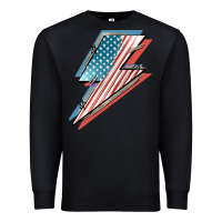 Black American flag lightning bolt 4th of july Premium Sweatshirt - FaDigitalArtStudio