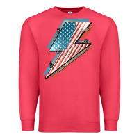 Cardinal American flag lightning bolt 4th of july Premium Sweatshirt - FaDigitalArtStudio