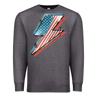 Charcoal Heather American flag lightning bolt 4th of july Premium Sweatshirt - FaDigitalArtStudio