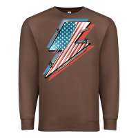 Chestnut American flag lightning bolt 4th of july Premium Sweatshirt - FaDigitalArtStudio